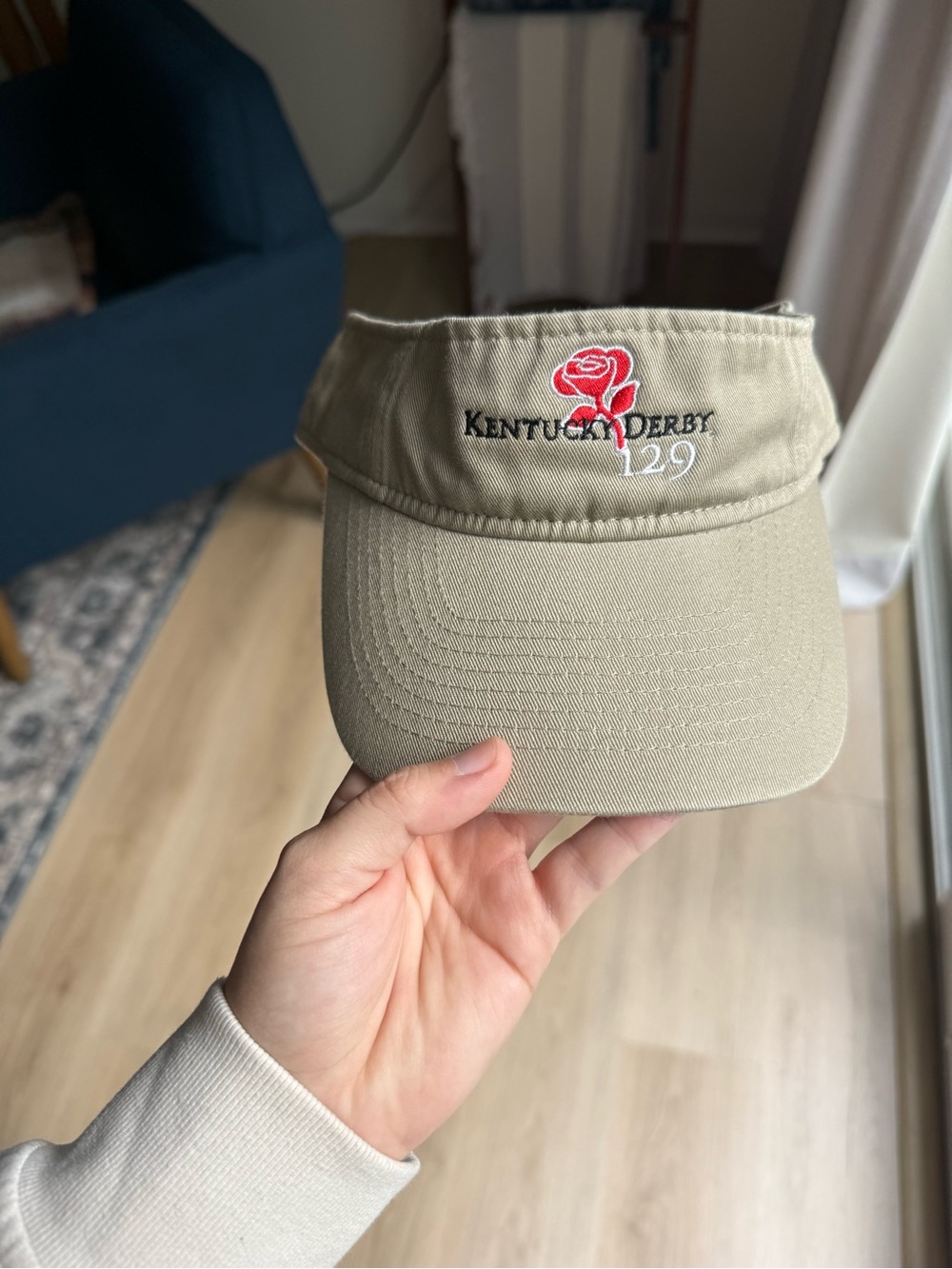 Vintage 2003 Kentucky Derby 129 Embroidered Visor – Khaki Tan